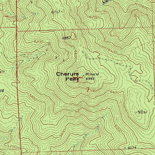 Topographic Map of Cherum Peak, AZ