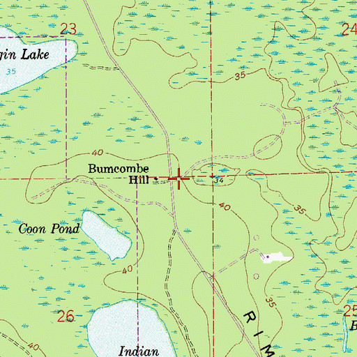 Topographic Map of Bumcombe Hill, FL