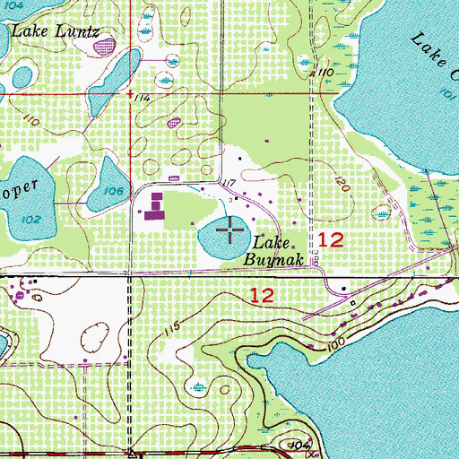 Topographic Map of Lake Buynak, FL