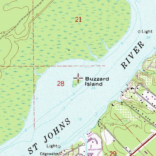 Topographic Map of Buzzard Island, FL