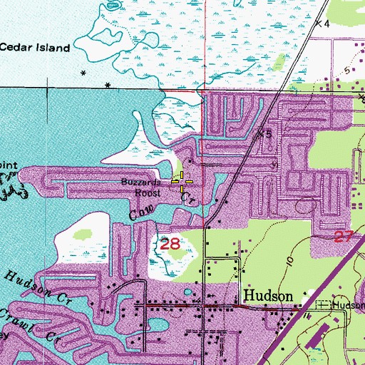 Topographic Map of Buzzards Roost, FL