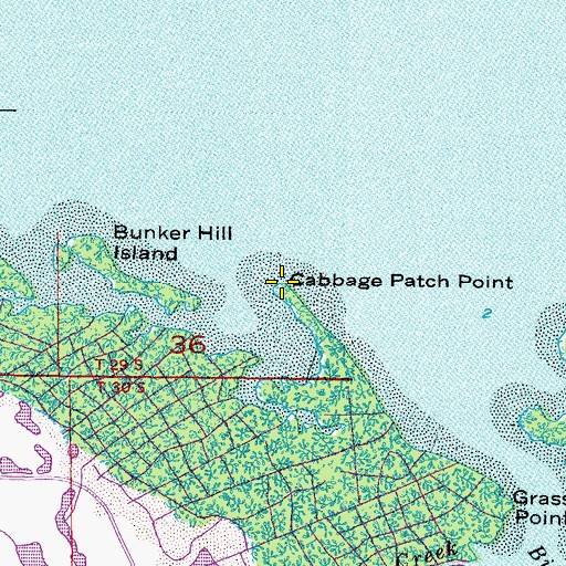 Topographic Map of Cabbage Patch Point, FL