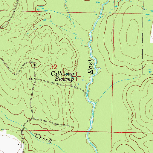 Topographic Map of Calloway Swamp, FL