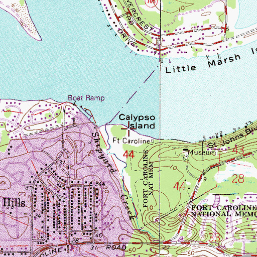 Topographic Map of Calypso Island, FL