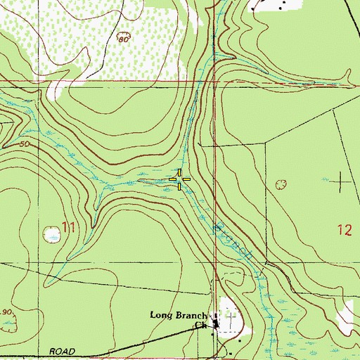 Topographic Map of Camp Branch, FL