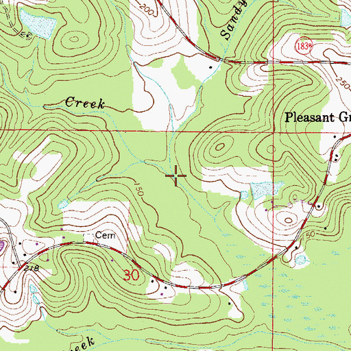 Topographic Map of Camp Creek, FL