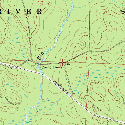 Topographic Map of Camp Lowry, FL