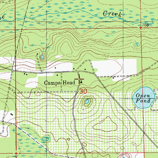 Topographic Map of Camps Head Church, FL
