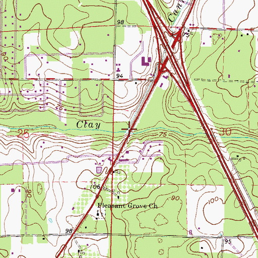 Topographic Map of Cannon Creek, FL