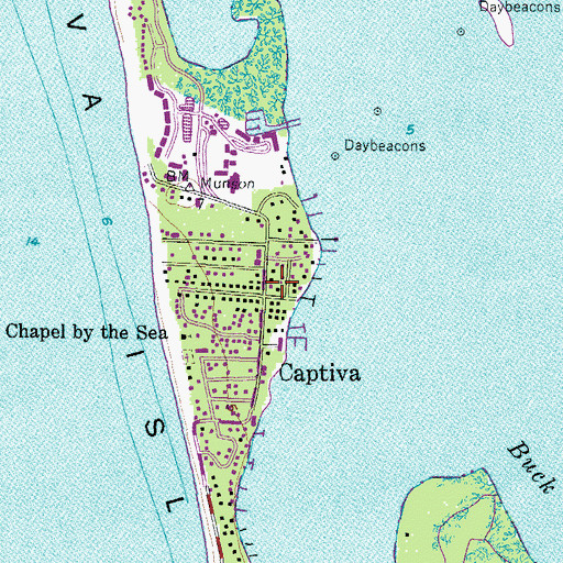 Topographic Map of Captiva, FL