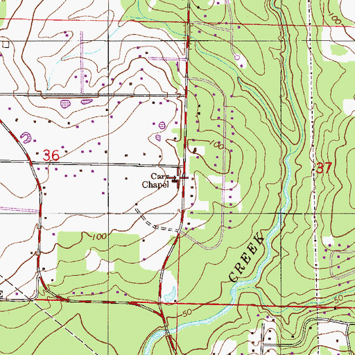 Topographic Map of Carr Chapel, FL