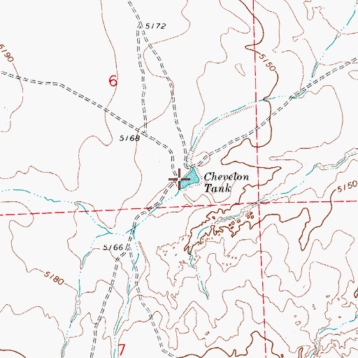 Topographic Map of Chevelon Tank, AZ