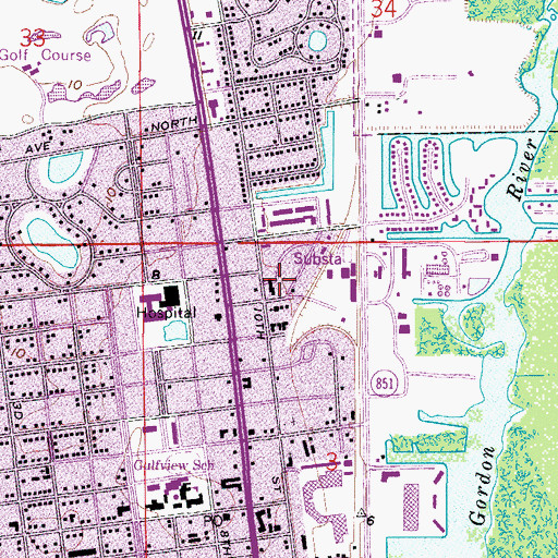 Topographic Map of Carver School, FL