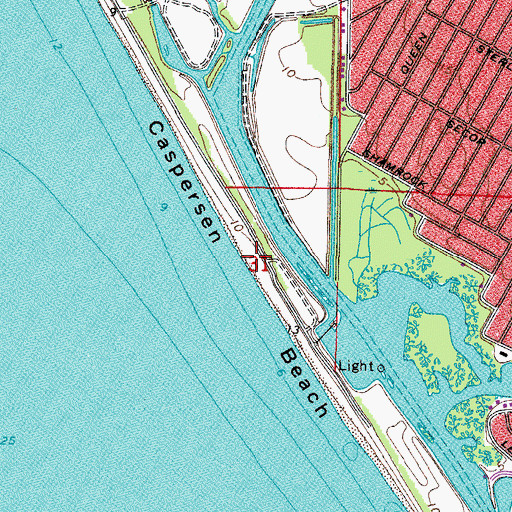 Topographic Map of Caspersen Beach, FL