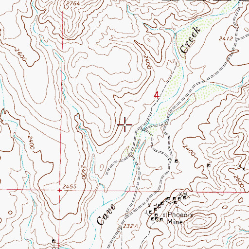 Topographic Map of Cottonwood Creek, AZ