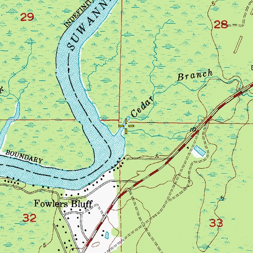Topographic Map of Cedar Branch, FL