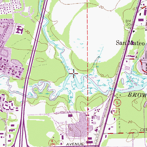 Topographic Map of Cedar Creek, FL