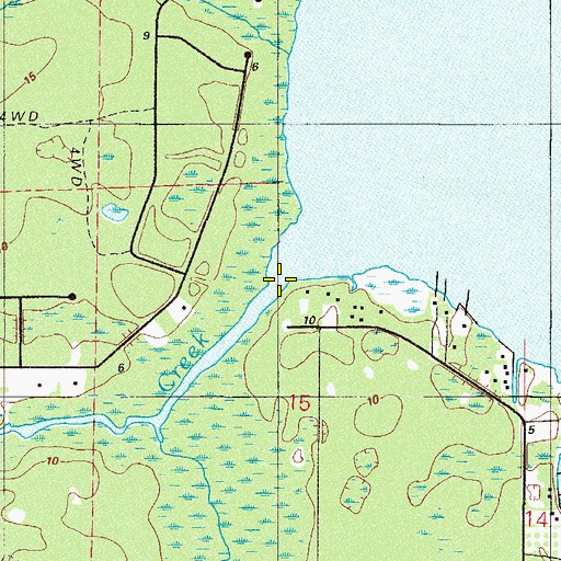 Topographic Map of Cedar Creek, FL