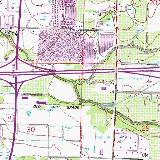Topographic Map of Cedar Drain, FL