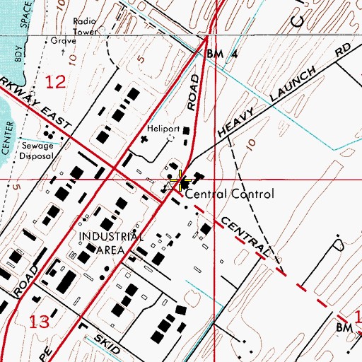 Topographic Map of Central Control, FL