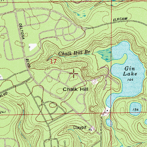 Topographic Map of Chalk Hill, FL