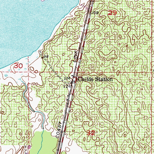 Topographic Map of Childs Station, FL