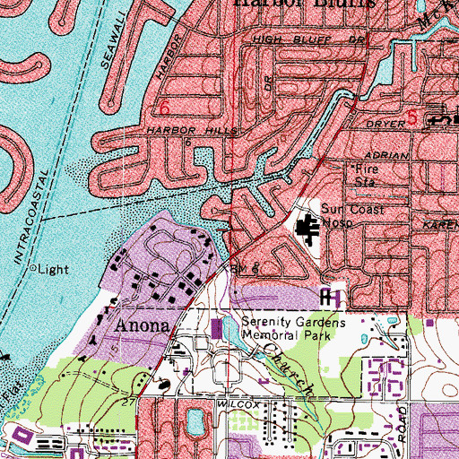 Topographic Map of Church Creek, FL