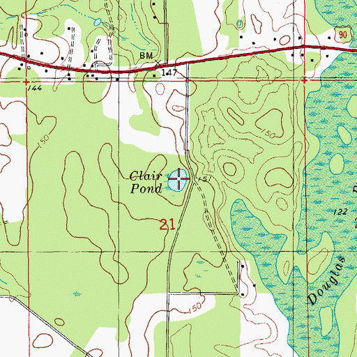 Topographic Map of Clair Pond, FL