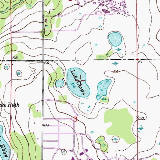 Topographic Map of Lake Claire, FL