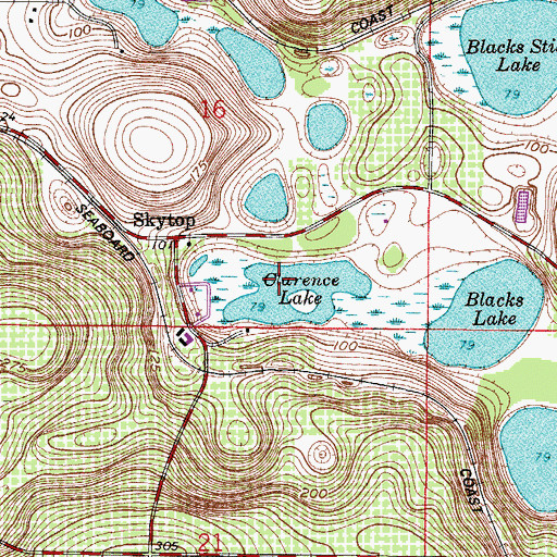 Topographic Map of Clarence Lake, FL