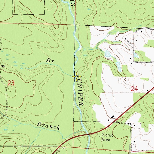 Topographic Map of Clark Branch, FL