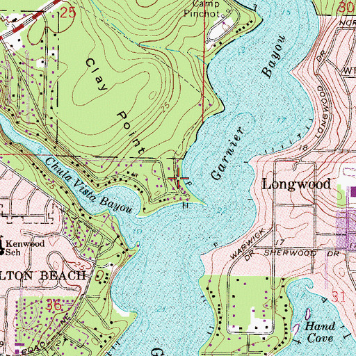 Topographic Map of Clay Point, FL