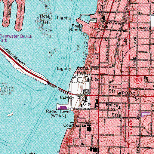 Topographic Map of Coachman Park, FL