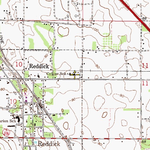 Topographic Map of Collier School, FL