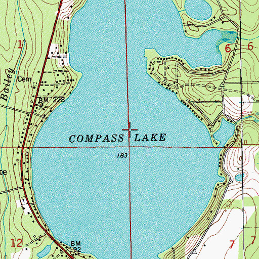 Topographic Map of Compass Lake, FL