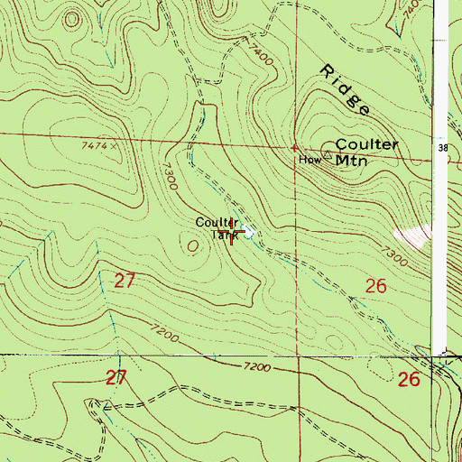 Topographic Map of Coulter Tank, AZ