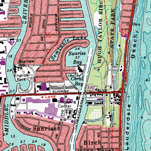 Topographic Map of Coral Bay, FL