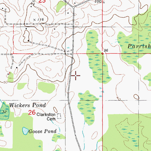 Topographic Map of Corkwood Pond, FL