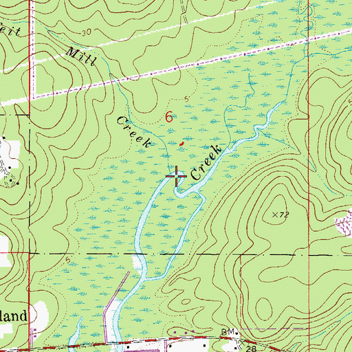 Topographic Map of Counterfeit Mill Creek, FL