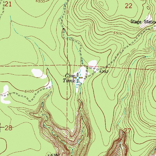 Topographic Map of Cow Tank, AZ