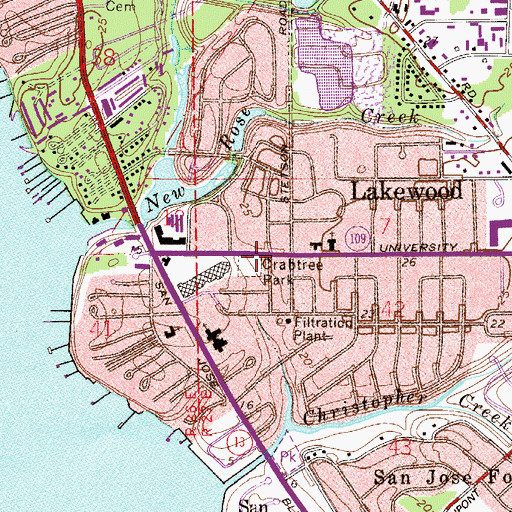 Topographic Map of Crabtree Park, FL