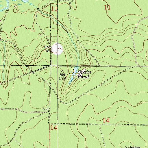 Topographic Map of Crain Pond, FL