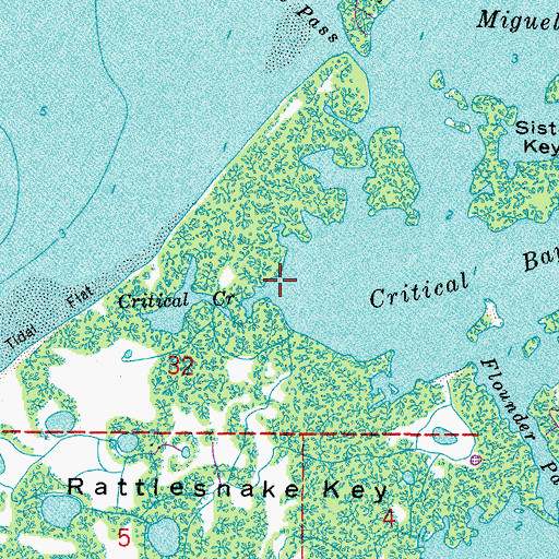Topographic Map of Critical Creek, FL