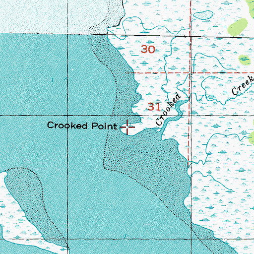Topographic Map of Crooked Point, FL