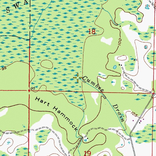 Topographic Map of Cumbee Drain, FL