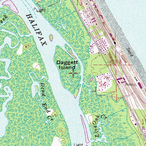 Topographic Map of Daggett Island, FL