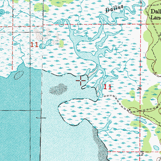 Topographic Map of Dallus Creek, FL
