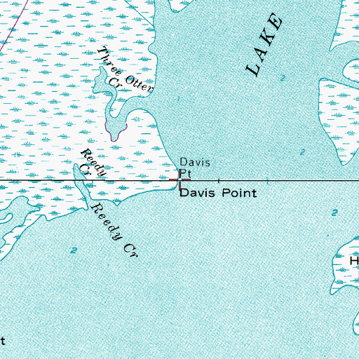 Topographic Map of Davis Point, FL