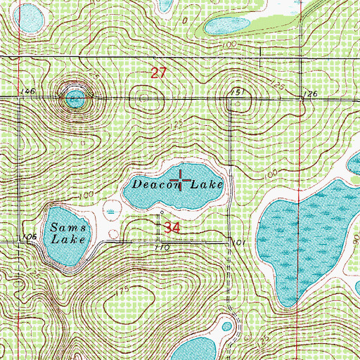 Topographic Map of Deacon Lake, FL