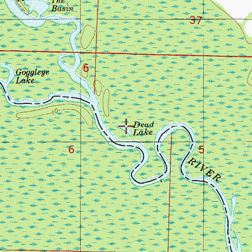 Topographic Map of Dead Lake, FL